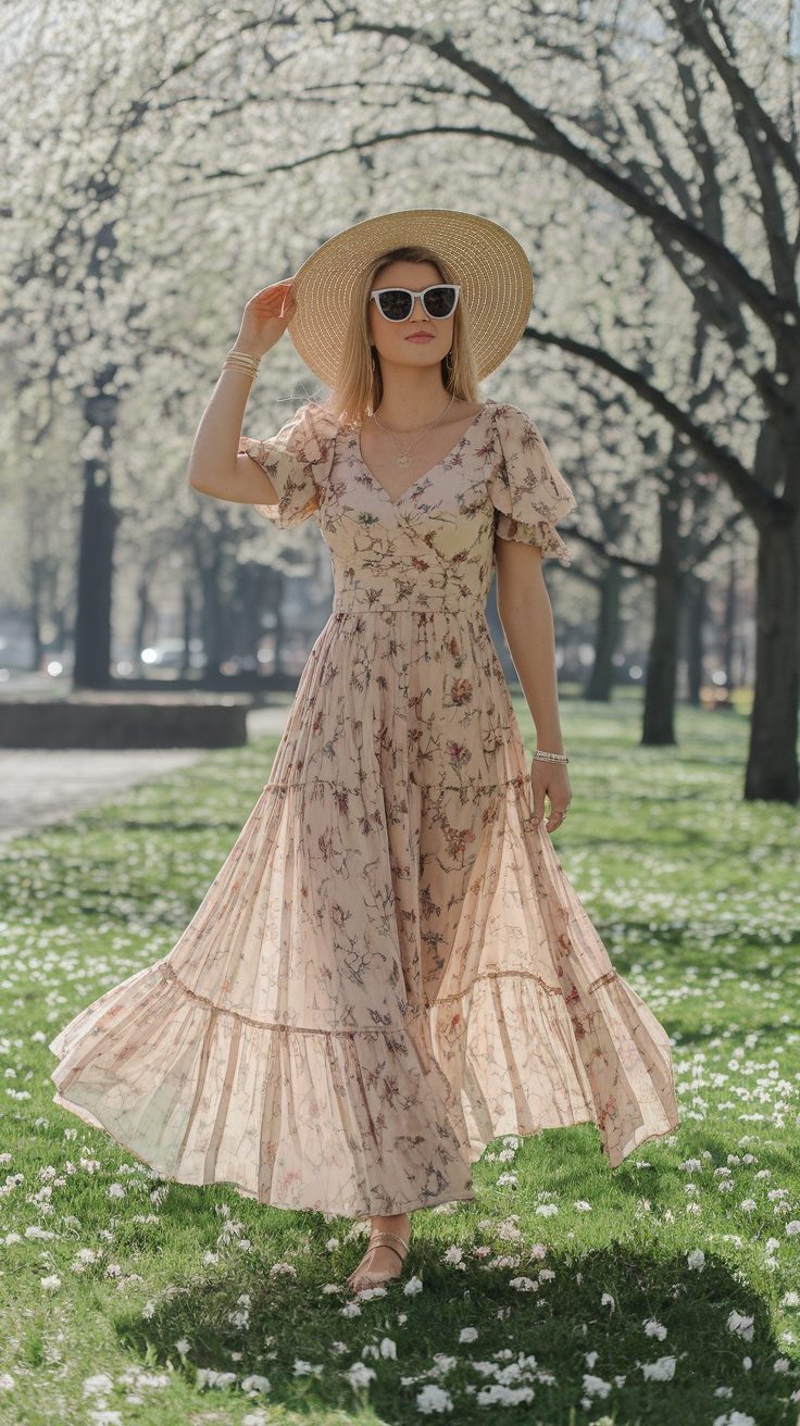 Chic Maxi Dress Spring Outfit Ideas outfit idea