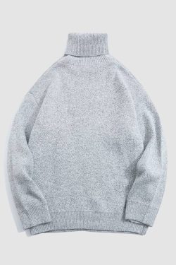 Style Core Aesthetics, New Style Trends Cute Shark Pattern Turtleneck Sweater