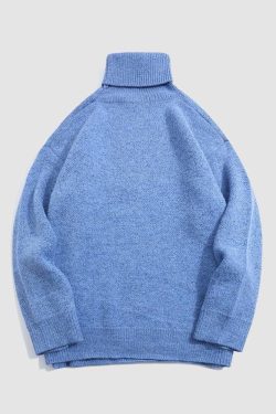 Style Core Aesthetics, New Style Trends Cute Shark Pattern Turtleneck Sweater