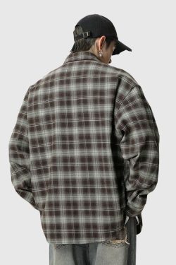 Style Core Aesthetics, New Style Trends Plaid  Button-Up Shirt