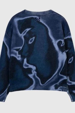 Style Core Aesthetics, New Style Trends Retro Y2K Print Knit Sweater