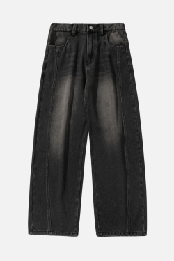 Style Core Aesthetics, New Style Trends Vintage Washed Panel Jeans