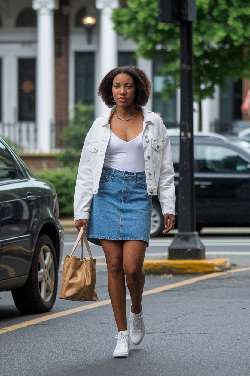 2000s Denim Skirt Outfit Black Women: Style It Right outfit idea