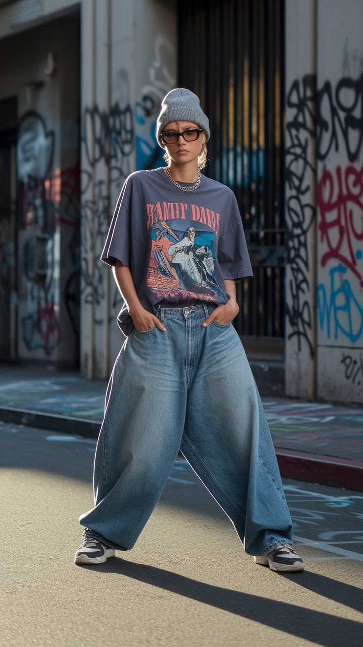 2000s Fashion Outfits Baggy Jeans: The Comeback Trend outfit idea