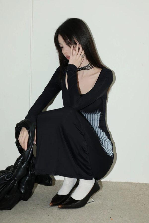 3D Body Print Maxi Dress