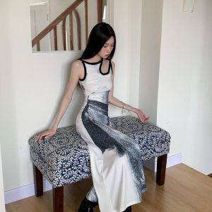 Abstract Maxi Dress