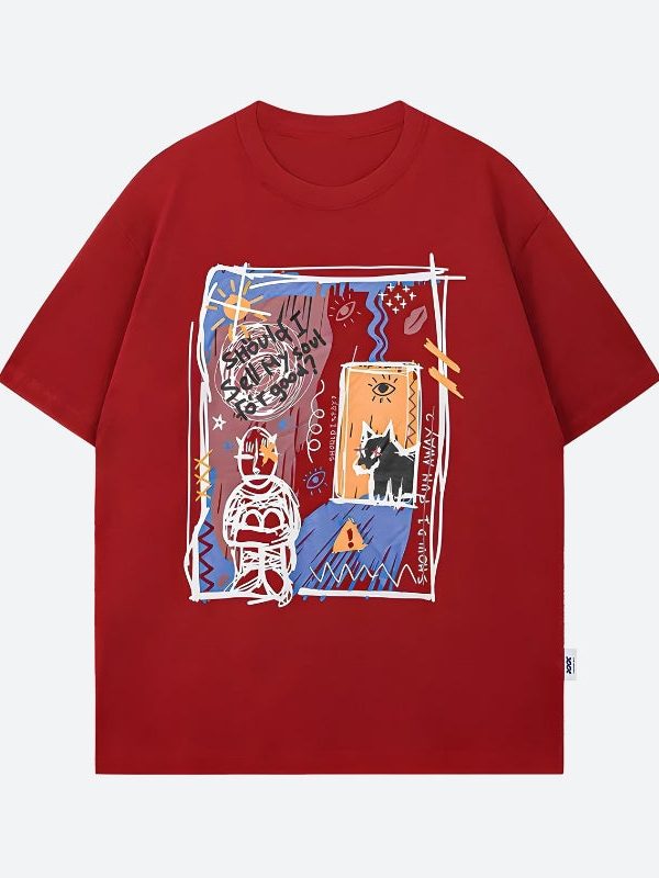 Abstract Sketch Graphic Tee