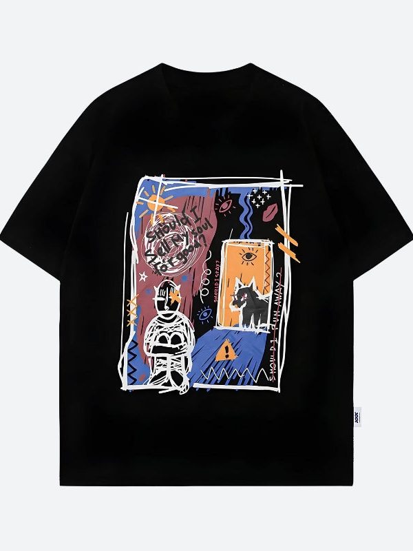Abstract Sketch Graphic Tee