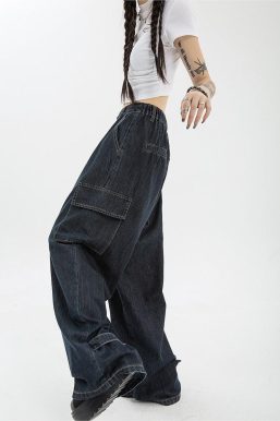 Acubi Dark Wash Cargo Jeans