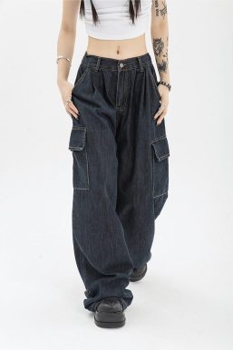 Acubi Dark Wash Cargo Jeans