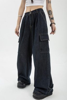 Acubi Dark Wash Cargo Jeans