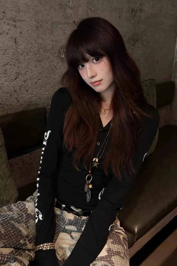 Acubi Hooded Graphic Top