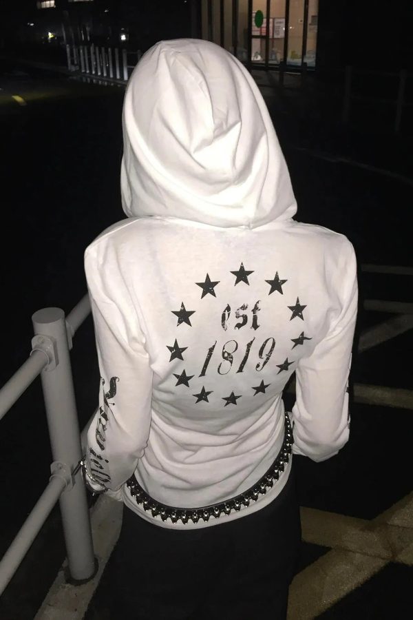 Acubi Hooded Graphic Top