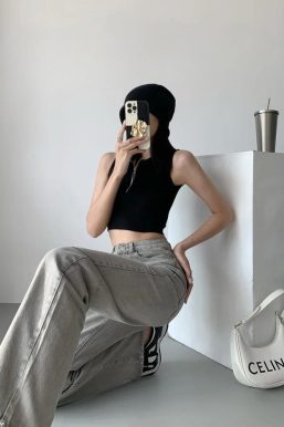 Acubi Straight Leg Gray Jeans