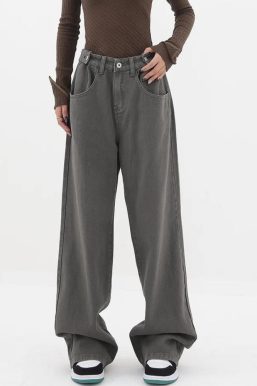 Adjustable Waist Baggy Denim Jeans