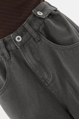 Adjustable Waist Baggy Denim Jeans