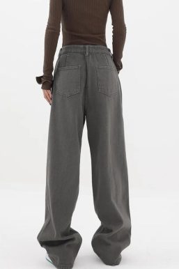 Adjustable Waist Baggy Denim Jeans