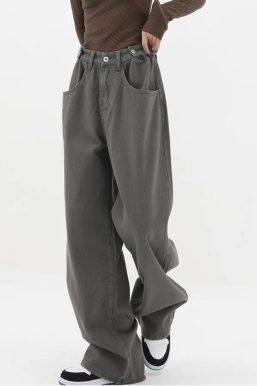 Adjustable Waist Baggy Denim Jeans