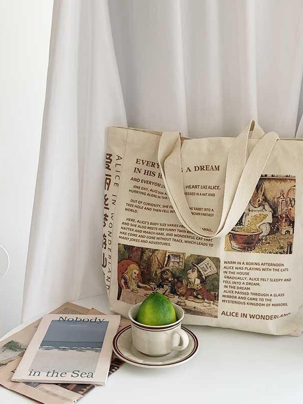 Alice in Wonderland Cloth Bag