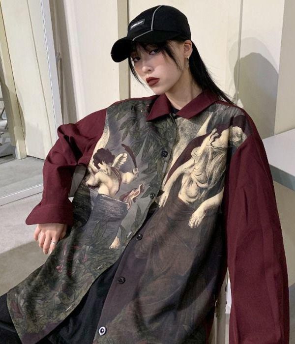 Angel Print Long Sleeve Shirt