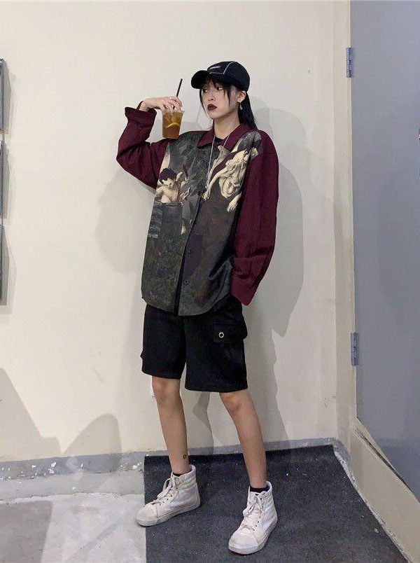 Angel Print Long Sleeve Shirt