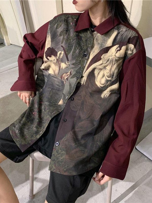 Angel Print Long Sleeve Shirt