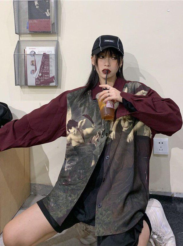 Angel Print Long Sleeve Shirt