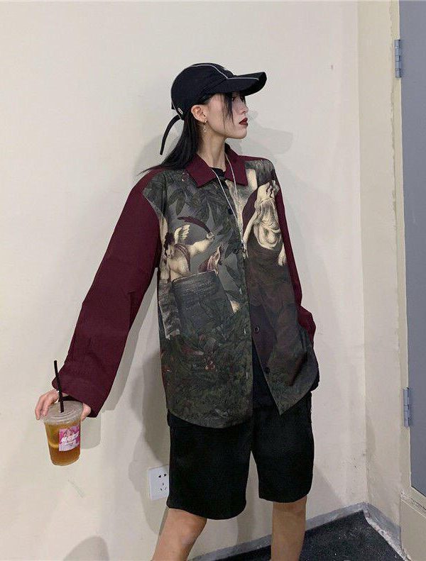 Angel Print Long Sleeve Shirt