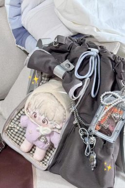 Anime-Inspired Drawstring Ita Bag for Plush Dolls