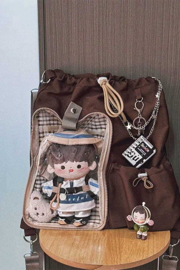 Anime-Inspired Drawstring Ita Bag for Plush Dolls
