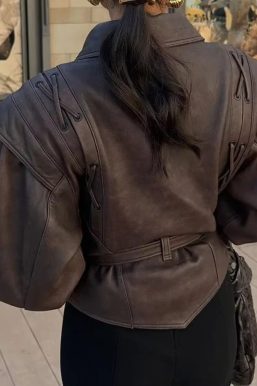 Asymmetric Faux Leather Jacket