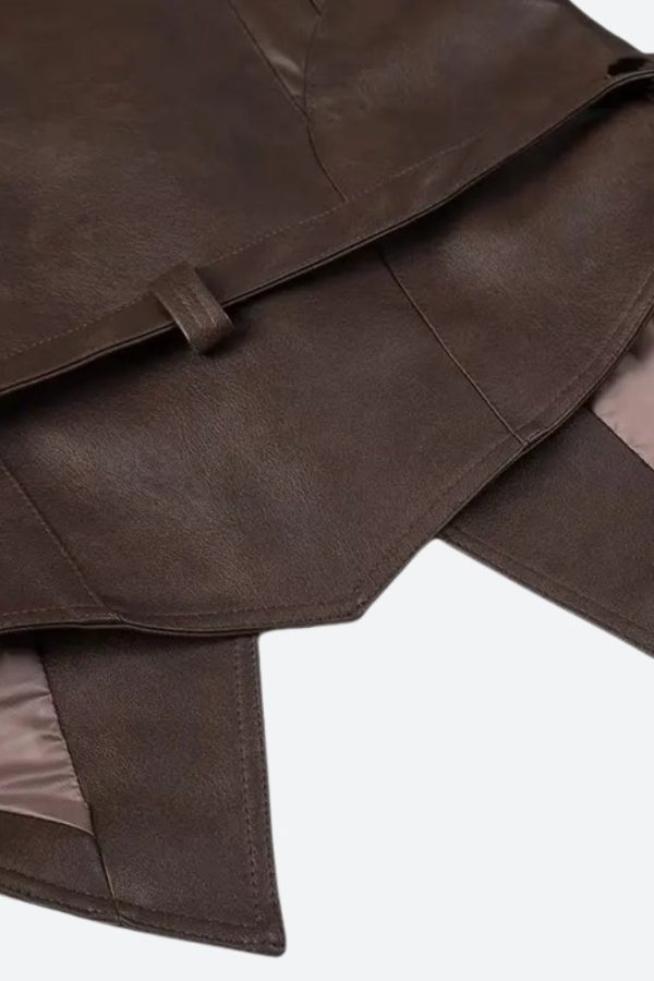 Asymmetric Faux Leather Jacket