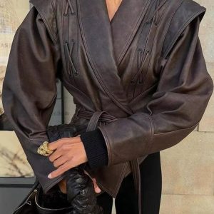 Asymmetric Faux Leather Jacket