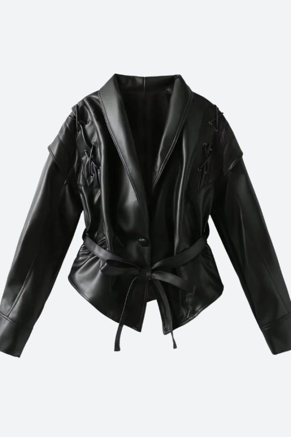 Asymmetric Faux Leather Jacket