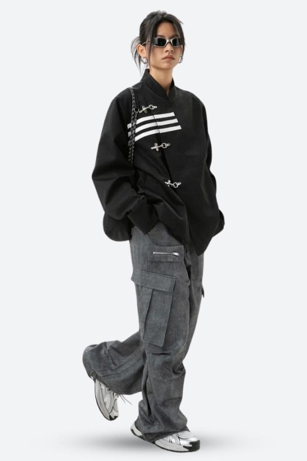 Asymmetric Frog Button Jacket