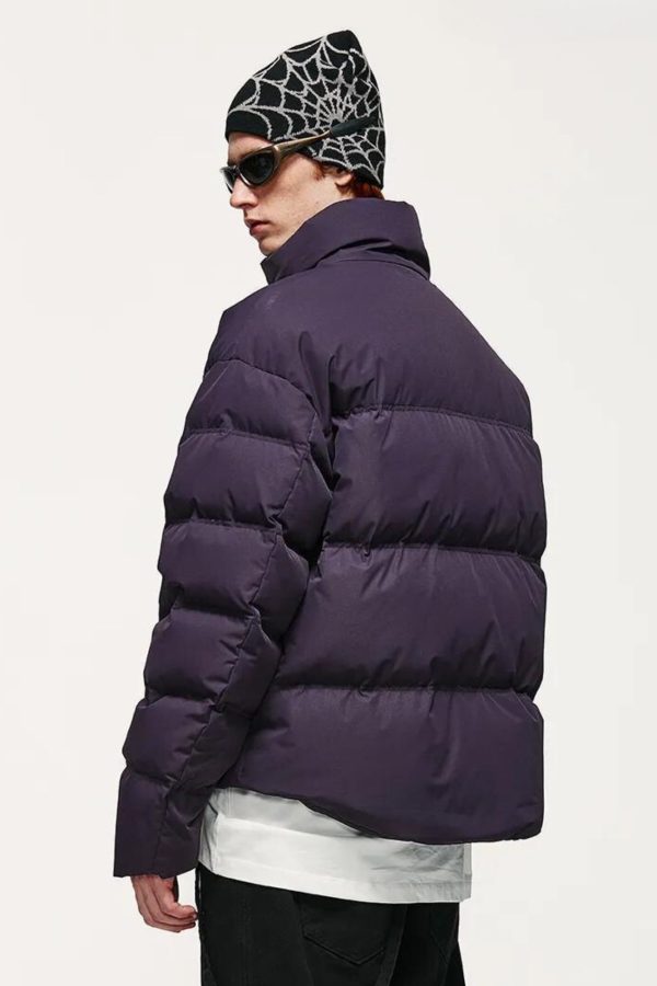 Asymmetric Hem Zip-Up Puffer Jacket