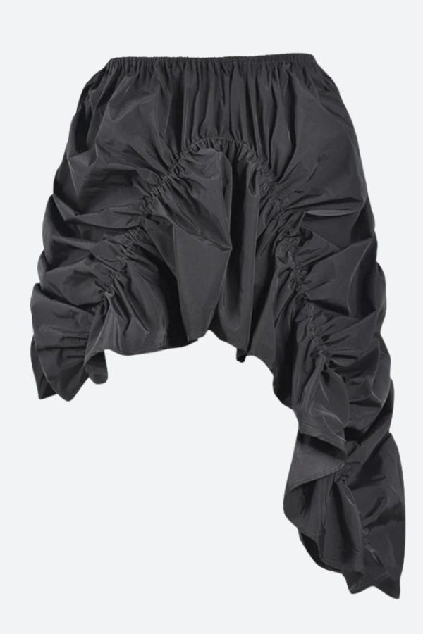 Asymmetric Ruched Mini Skirt