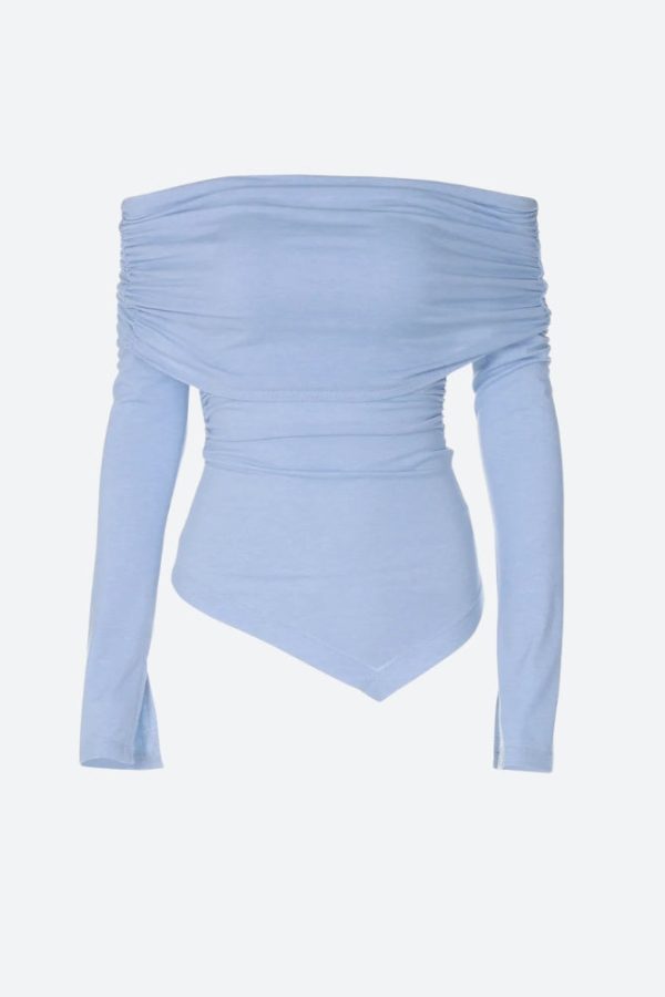 Asymmetric Ruched Off Shoulder Top