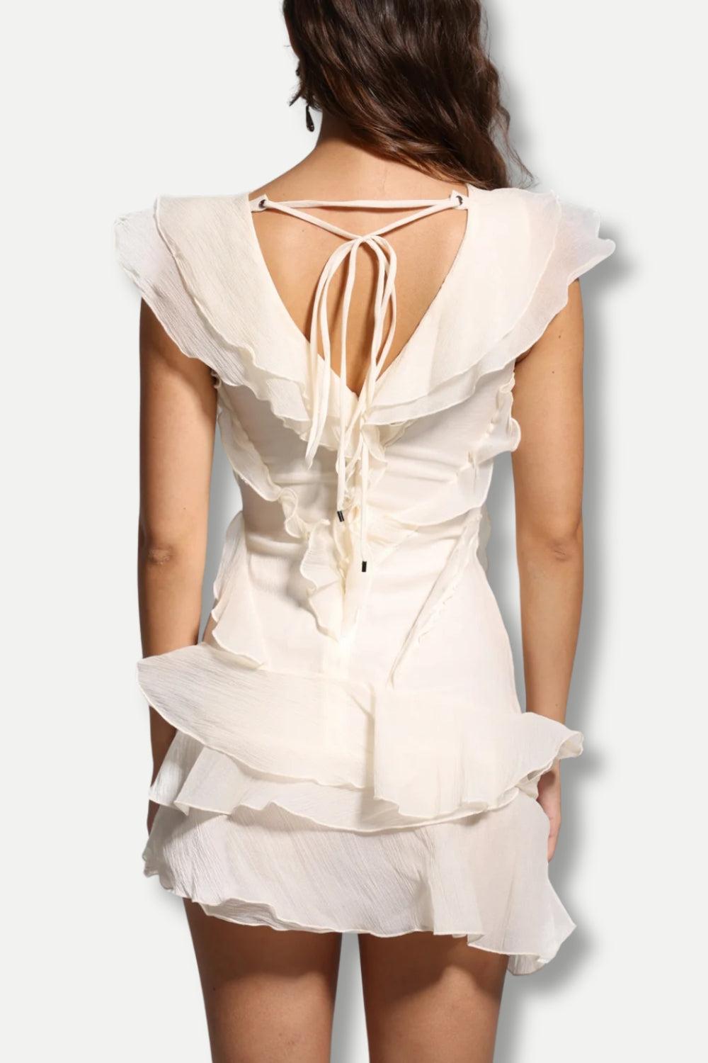 Asymmetric Ruffled Mini Dress Asymmetric Ruffled Mini Dress