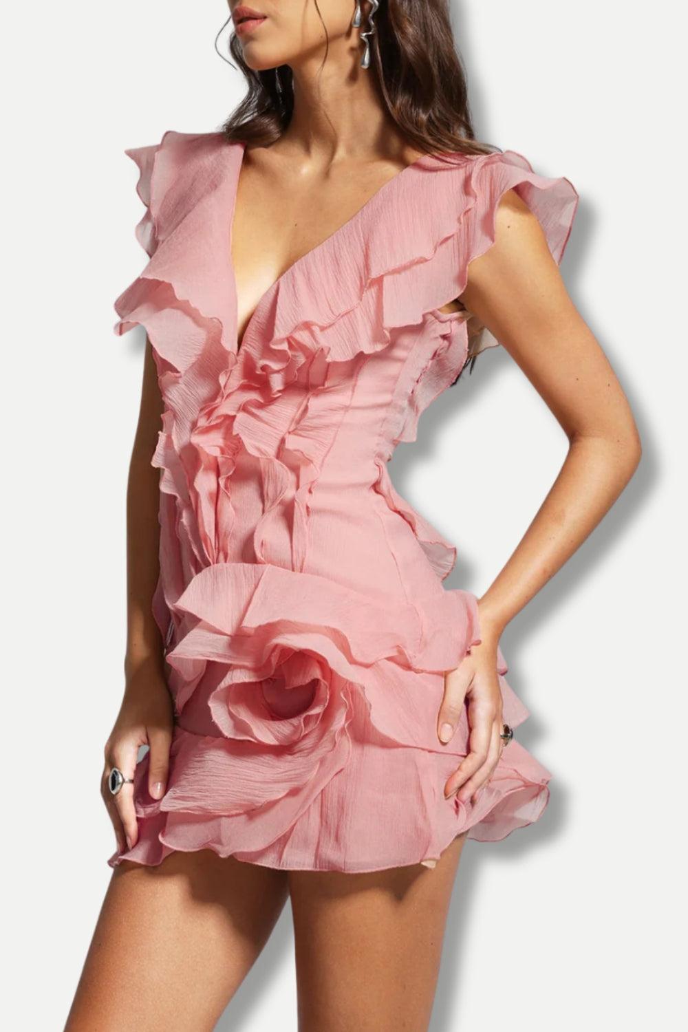 Asymmetric Ruffled Mini Dress Asymmetric Ruffled Mini Dress