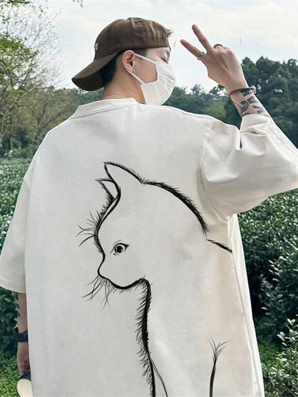Back Printed Cat Tee