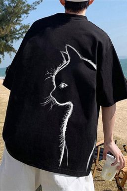 Back Printed Cat Tee