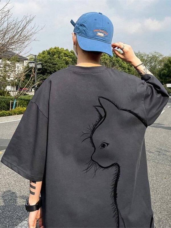 Back Printed Cat Tee