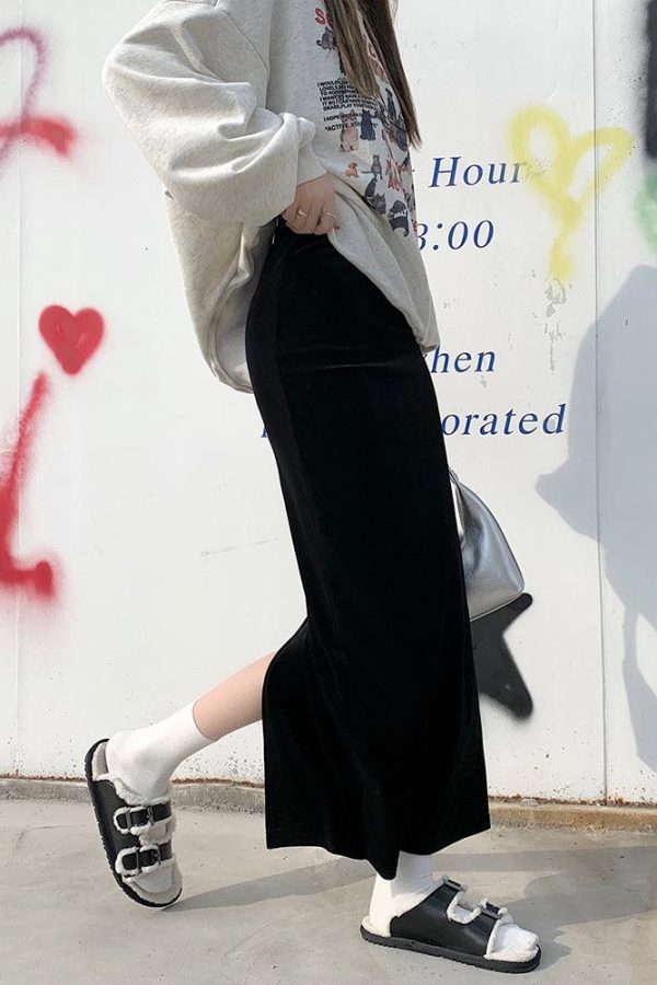 Back Slit Maxi Pencil Skirt