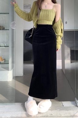 Back Slit Maxi Pencil Skirt