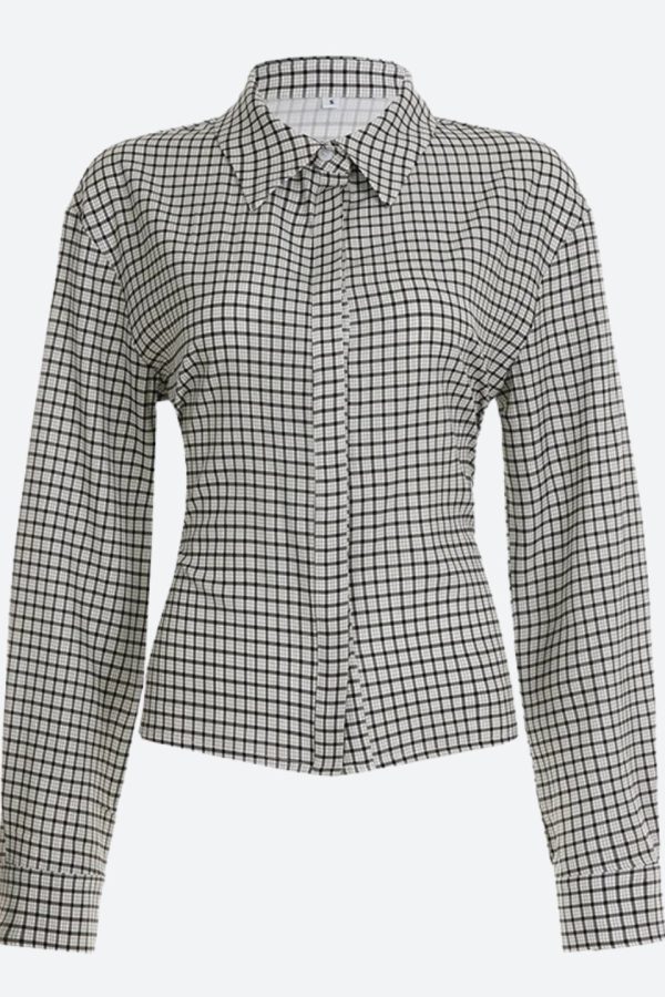 Back Tie Plaid Shirt