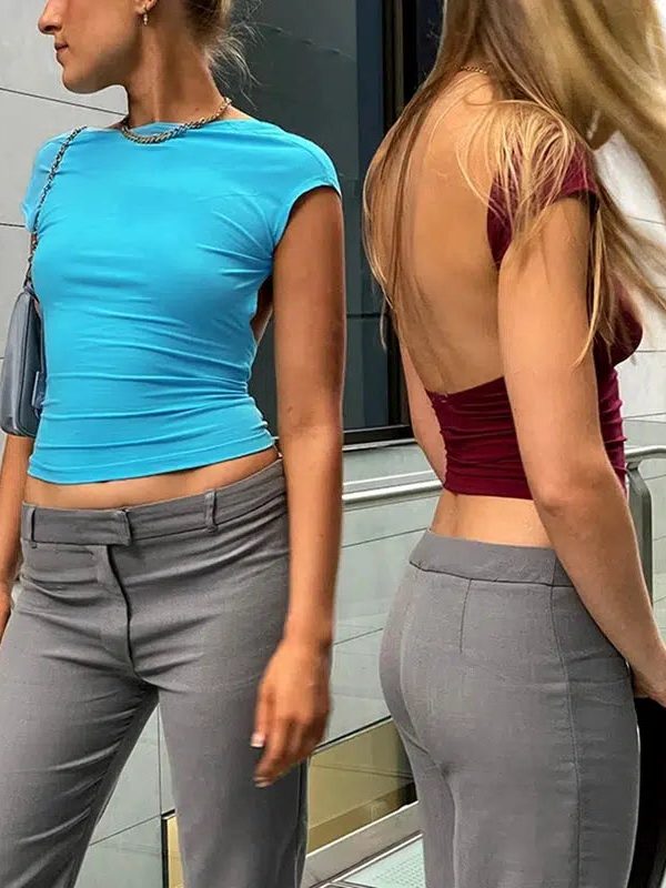 Stylish Backless Basic Top for Trendy Back to School Outfits