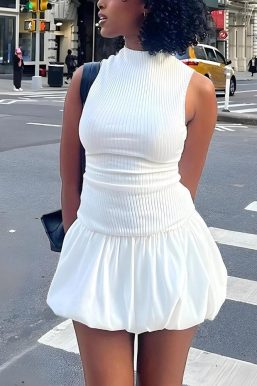 Backless Bubble Mini Dress