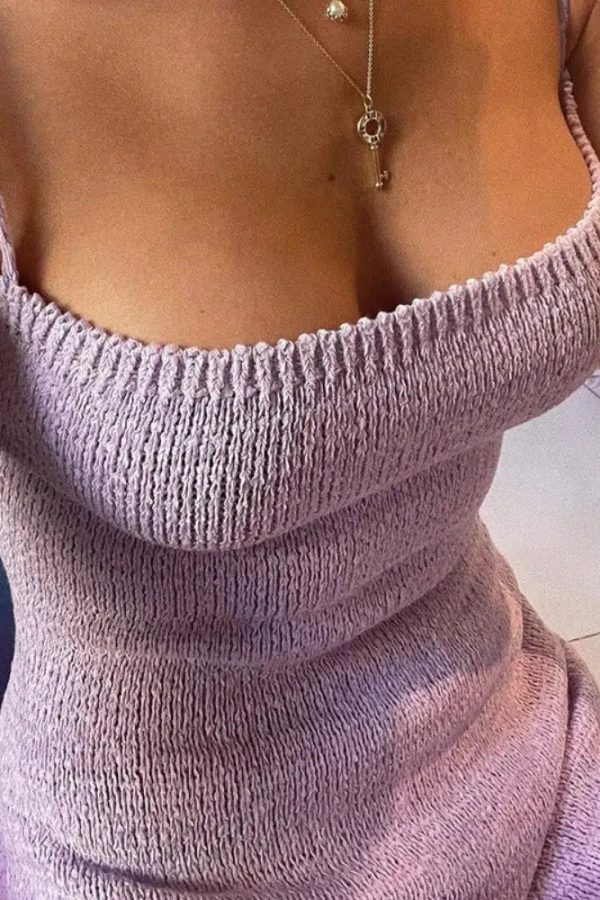 Backless Knitted Midi Dress