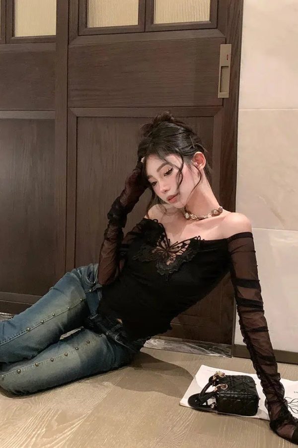 Baddie Butterfly Off Shoulder Top